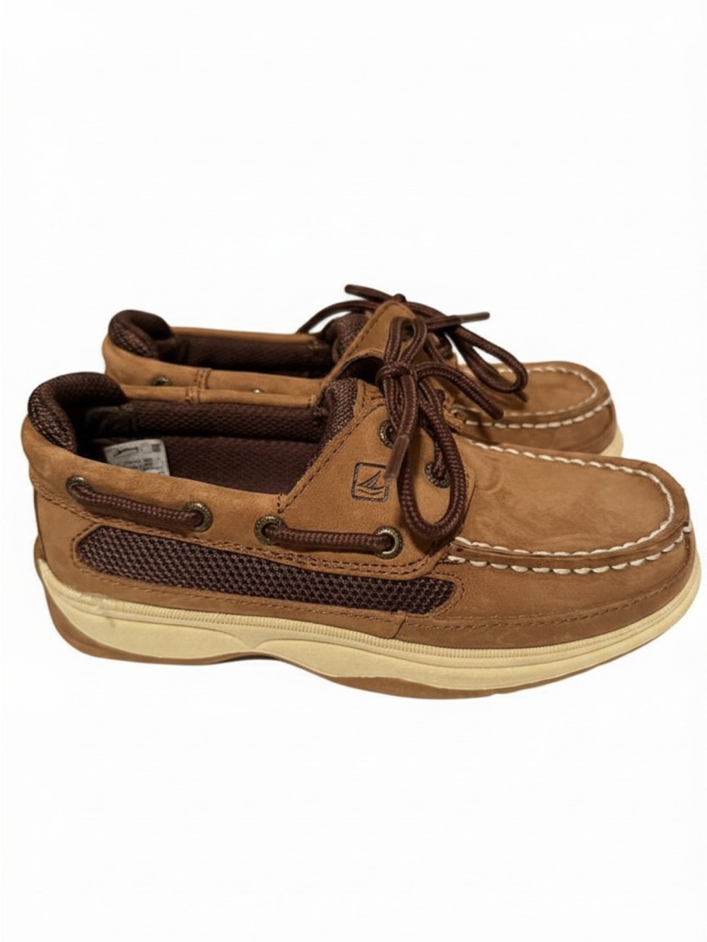 Sperry Boys Brown Tan Leather Boat Shoes